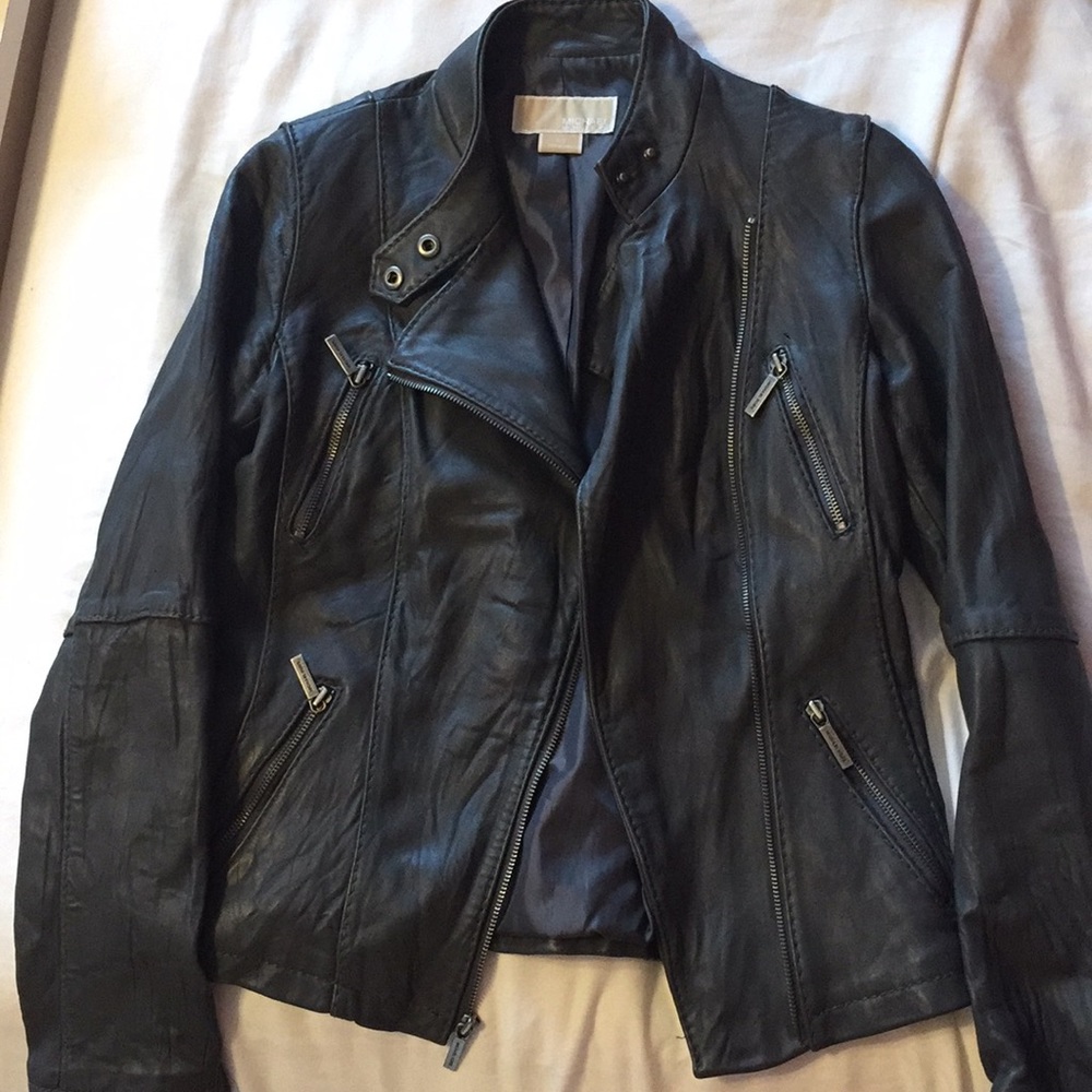 Michael Kors women’s leather jacket dark grey